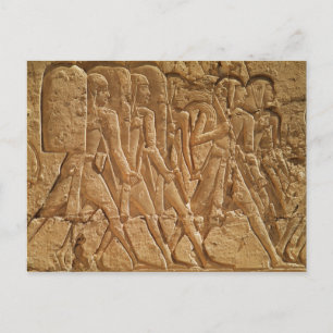 Relief depicting servants carrying rope postcard