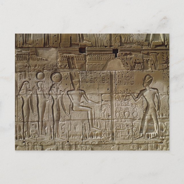 Relief depicting Seti I  making an offering Postcard (Front)