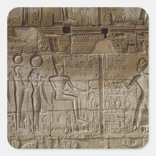 Relief depicting Seti I making an offering Square Sticker