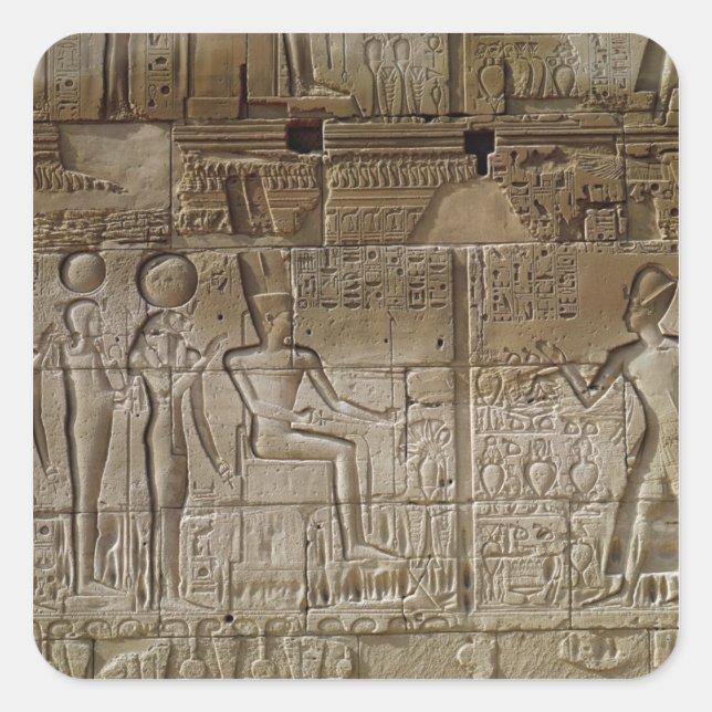 Relief depicting Seti I  making an offering Square Sticker (Front)