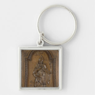 Relief depicting St. Medard  Bishop Key Ring
