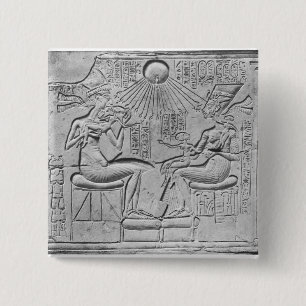 Relief depicting the Aten giving life 15 Cm Square Badge