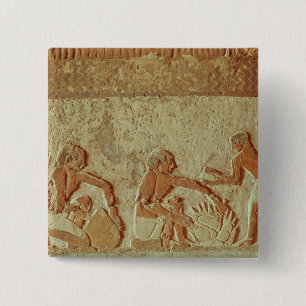 Relief depicting the making and baking of bread 15 cm square badge
