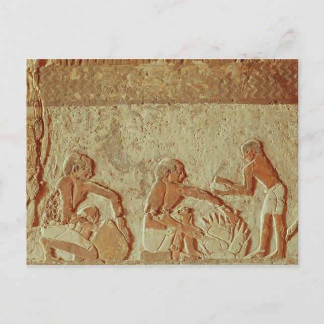 Relief depicting the making and baking of bread postcard (Front)