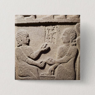 Relief depicting the son of King Araras 15 Cm Square Badge