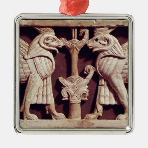 Relief depicting two griffons, from Arslan Tash Metal Ornament