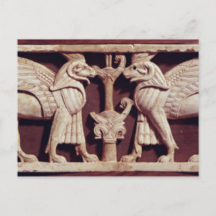 Relief depicting two griffons, from Arslan Tash Postcard