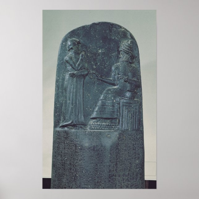 Relief Figure of the God Shamash dictating laws Poster (Front)