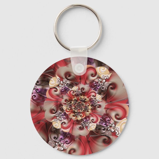 Relief Flower designed by Tutti Key Ring (Front)