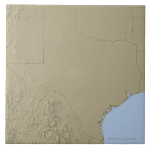 Relief Map of Texas 2 Ceramic Tile
