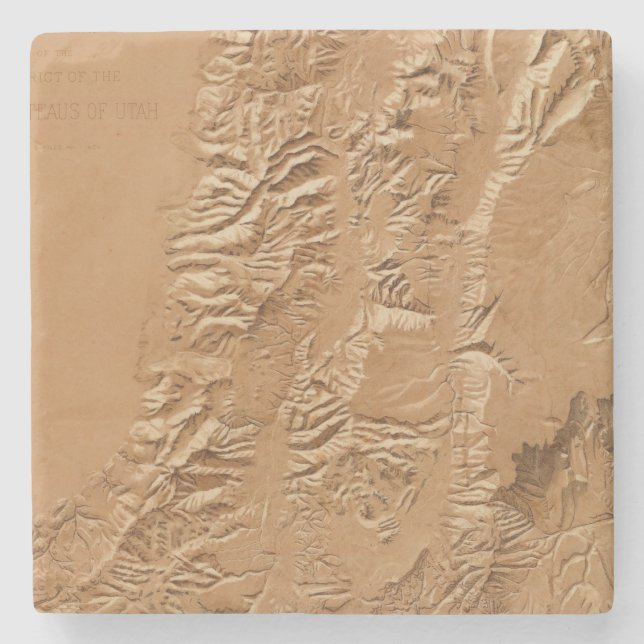 Relief map of Utah Stone Coaster (Front)