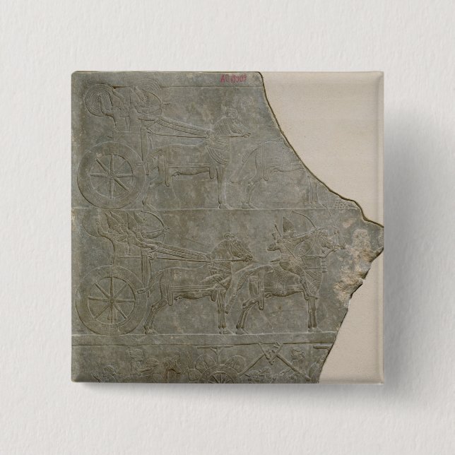Relief of the Assyrian army in battle and at 15 Cm Square Badge (Front)