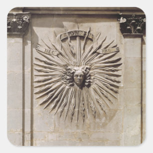 Relief of the sun from the facade square sticker