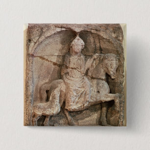 Relief representing Epona, Gaulish goddess 15 Cm Square Badge