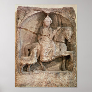 Relief representing Epona, Gaulish goddess Poster