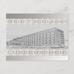 Reliefpostkarte "Neues Rathaus" von Lüdenscheid Postcard