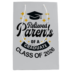 Relieved parents of grad funnny graduation 2026 medium gift bag