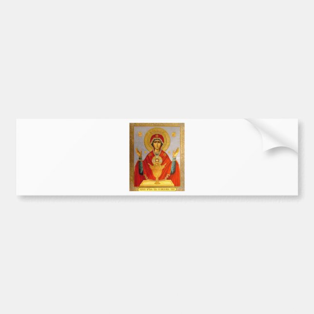 religeous icon holy mary and child bumper sticker (Front)