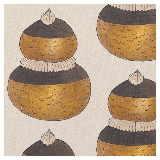 Religieuse French Choux Pastry Cream Puff Dessert Fabric (Close Up)