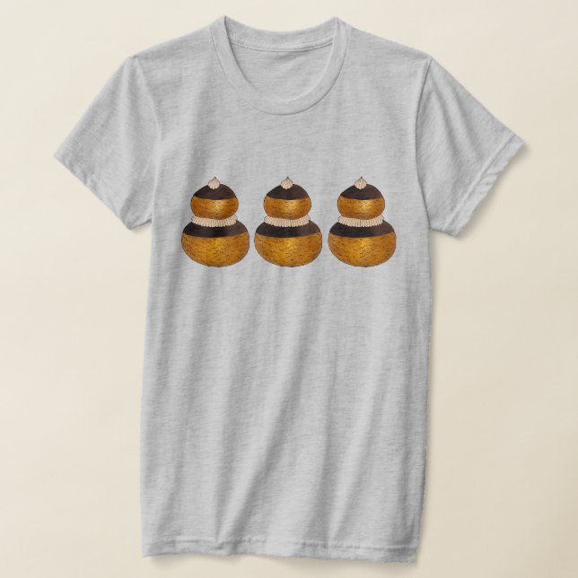 Religieuse French Choux Pastry Cream Puff Dessert T-Shirt (Laydown)