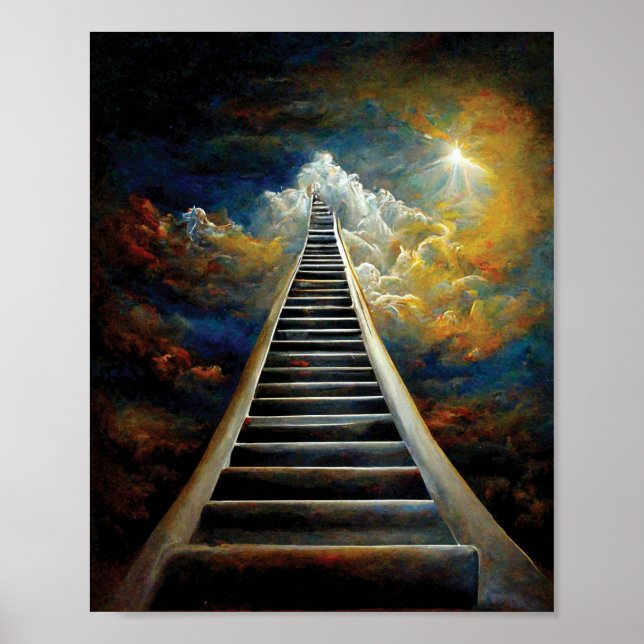 Religion and Afterlife Painting Stairway To Heaven Poster (Front)