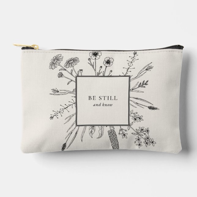 Religion and Florals Accessory Pouch (Front)