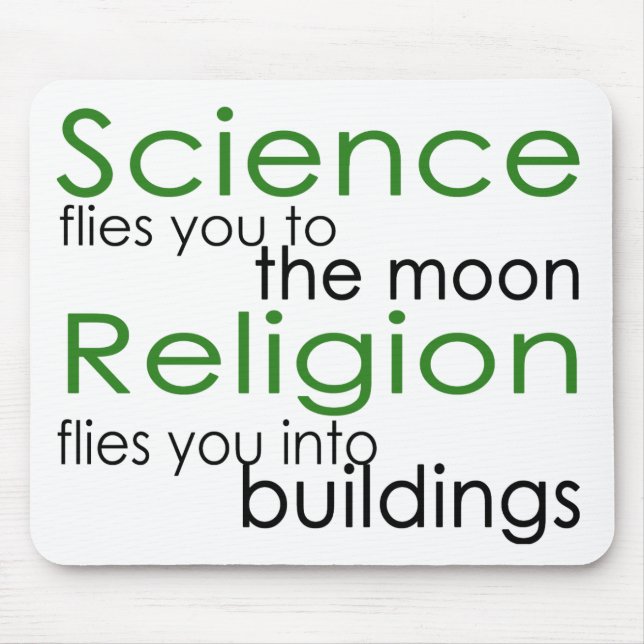 Religion and Science Atheist Mouse Pad (Front)