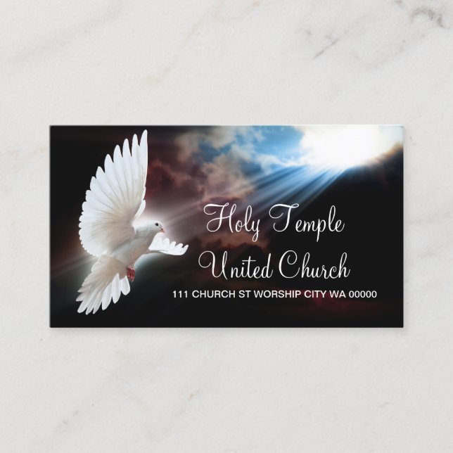 Religion Christian Dove Spiritual Church Praise Business Card (Front)