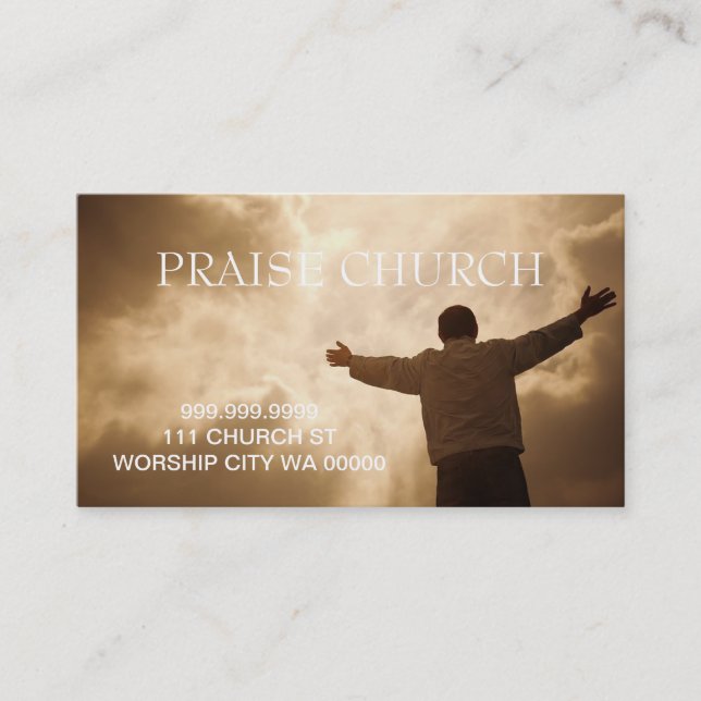 Religion Christian Pastor Spiritual Church Praise Business Card (Front)