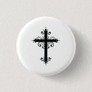 Religion Cross with an ornament 3 Cm Round Badge