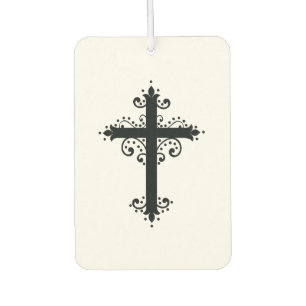 Religion Cross with an ornament Car Air Freshener