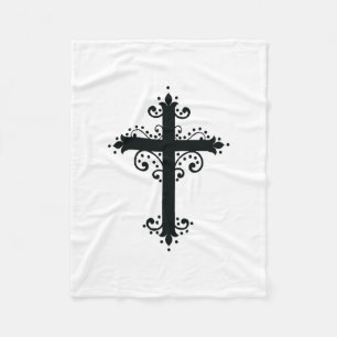 Religion Cross with an ornament Fleece Blanket