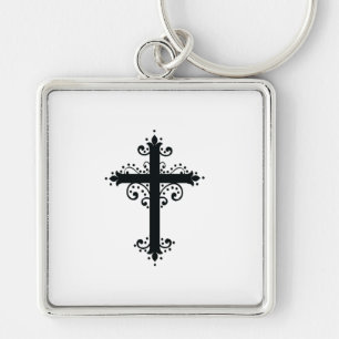 Religion Cross with an ornament Key Ring