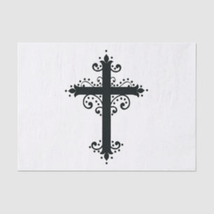 Religion Cross with an ornament Tissue Paper