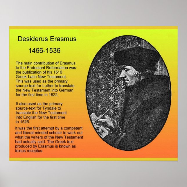 Religion, History, Desiderius Erasmus Poster (Front)