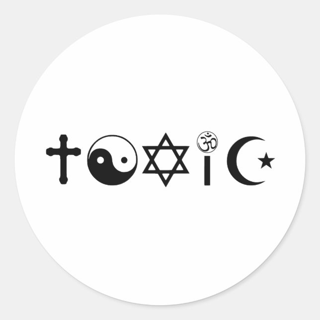 Religion Is Toxic Freethinker Classic Round Sticker (Front)