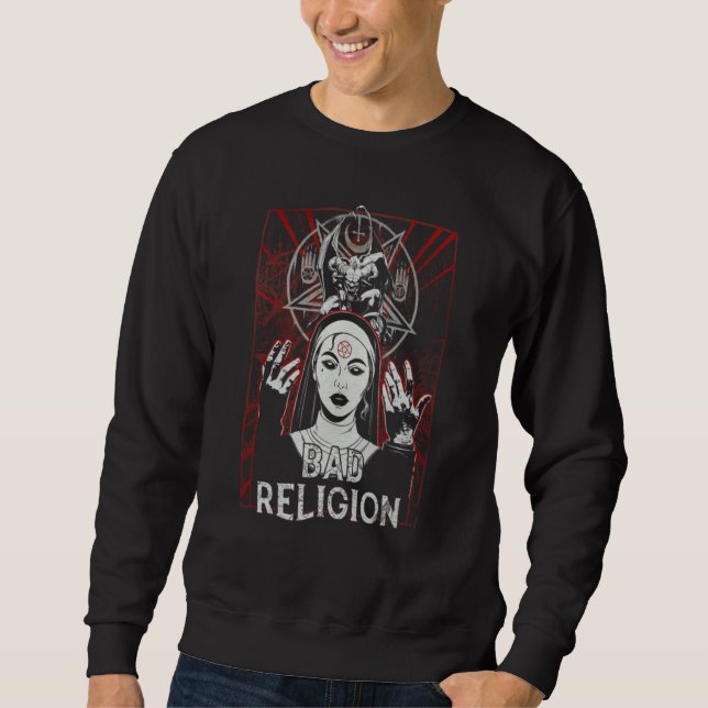 Religion Nun Bad Nun Red Satan Sweatshirt (Front)