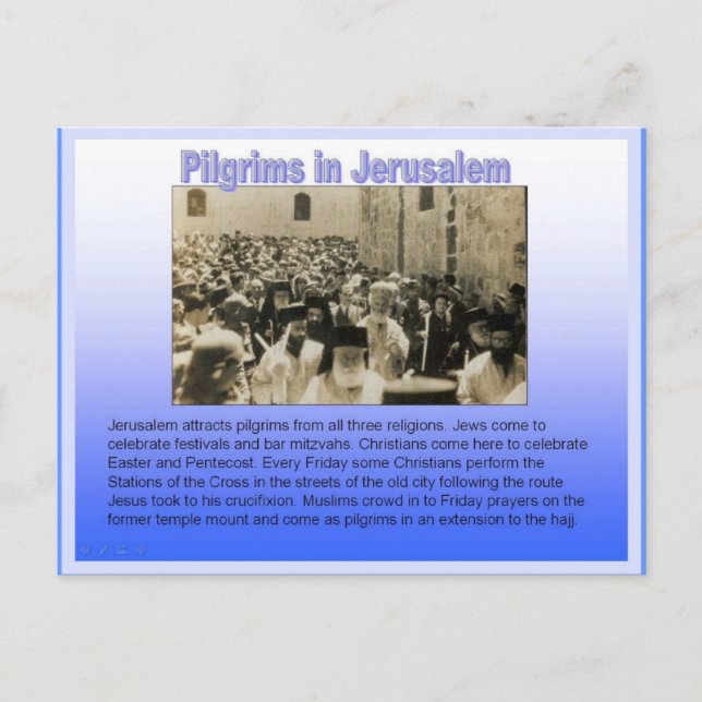 Religion, Pilgrims in Jerusalem Postcard (Front)