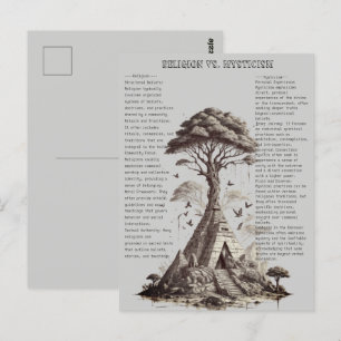Religion Vs. Mysticism Spiritual Wisdom Education Postcard