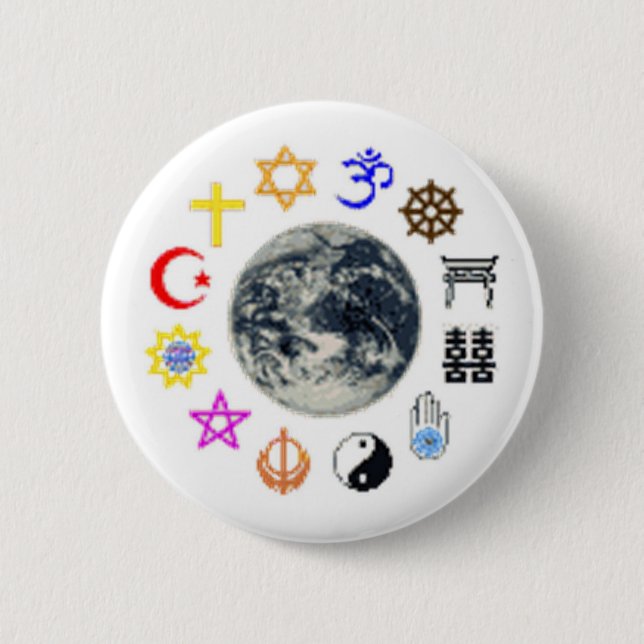 RELIGIONS of the WORLD 6 Cm Round Badge (Front)