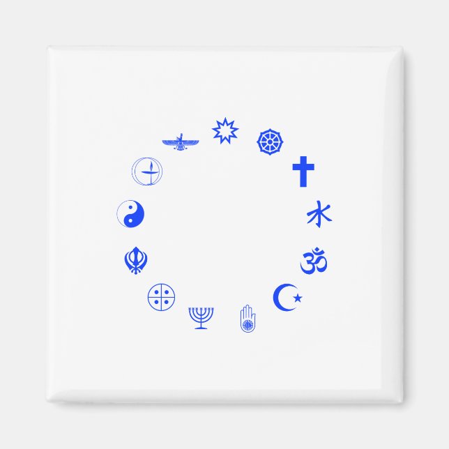 Religions of the World Blue Magnet (Front)