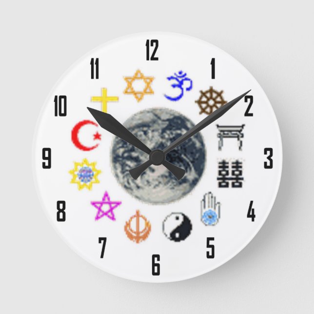 RELIGIONS OF THE WORLD ROUND CLOCK (Front)