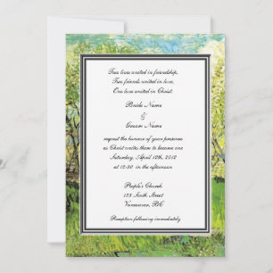 religion's wedding, van Gogh Orchard in Blossom Invitation