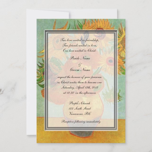 religion's wedding, van Gogh twelve sunflowers Invitation (Front)