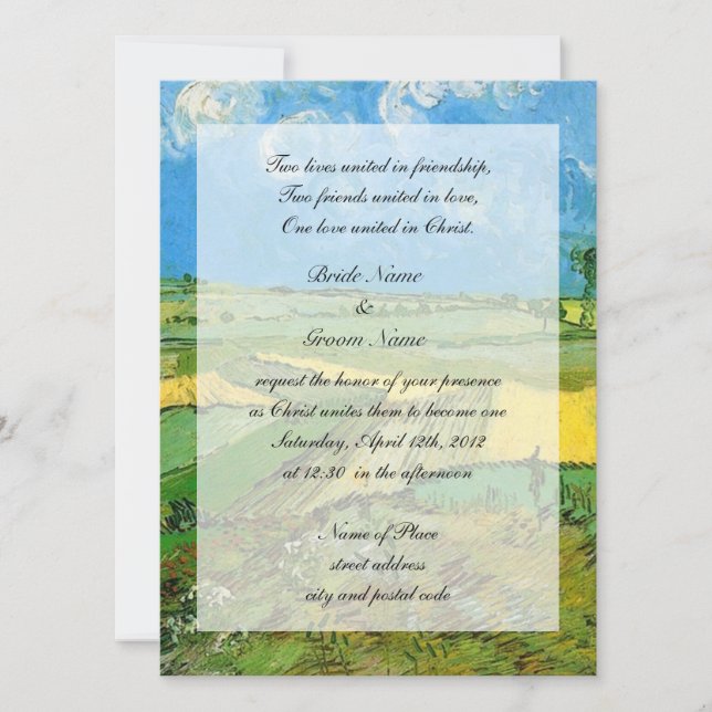 Religions wedding. Wheat Fields at Auvers Invitation (Front)