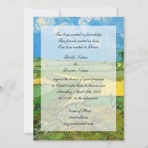 Religions wedding. Wheat Fields at Auvers Invitation
