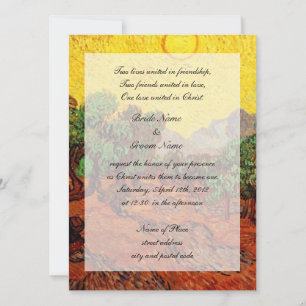religions weddings,Vincent van Gogh Olive Trees Invitation