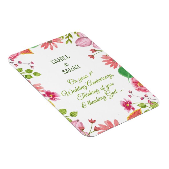 Religious 1st Wedding Anniversary Flowers Magnet (Right Side)