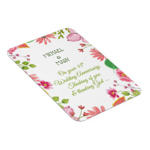Religious 45th Wedding Anniversary Flowers Magnet