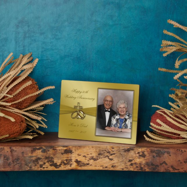 Religious 50th Golden Wedding Anniversary Plaque (Side)